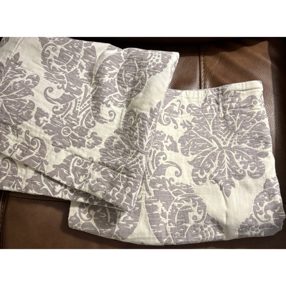 Baby and Child RH Restoration Hardware Set of 2 damask gray cream euro shams